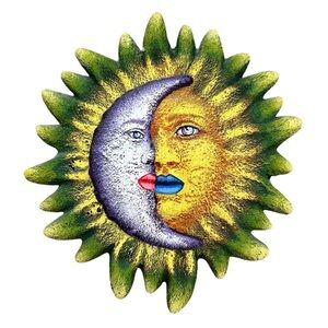 Handmade Celestial Plaque Wall Hanging Decor Sun Moon